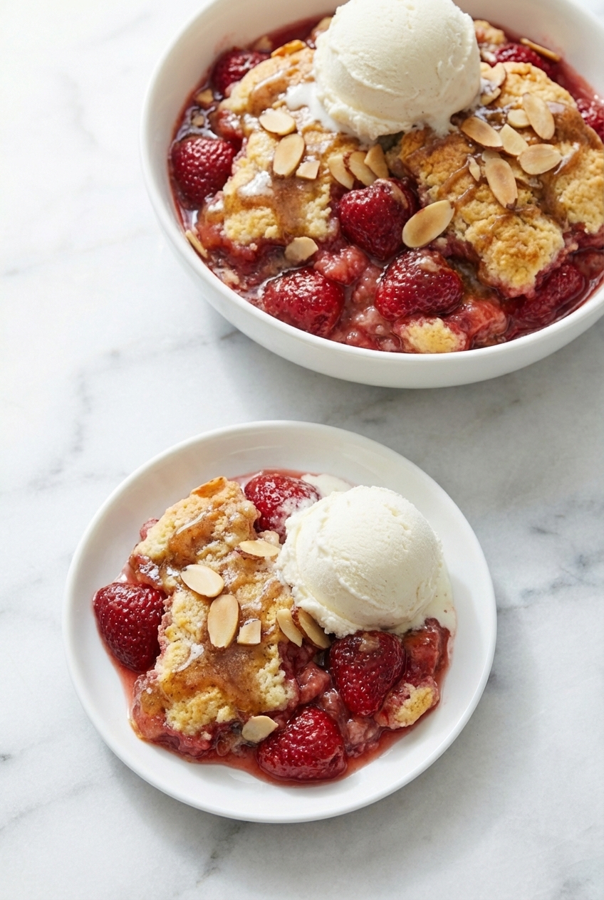 strawberry cobbler serving & storage