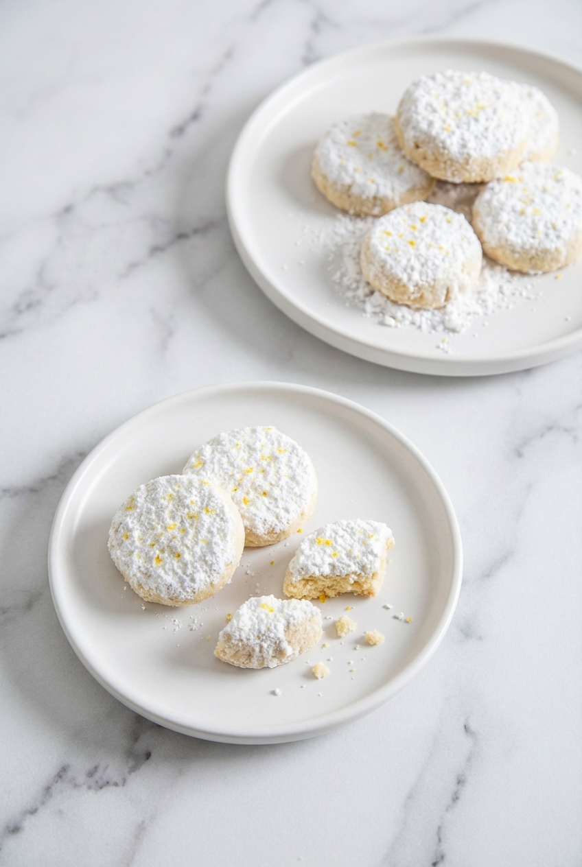 Meyer Lemon Meltaways arranged in a minimalist ceramic vessel on a contemporary white countertop under soft window lighting.