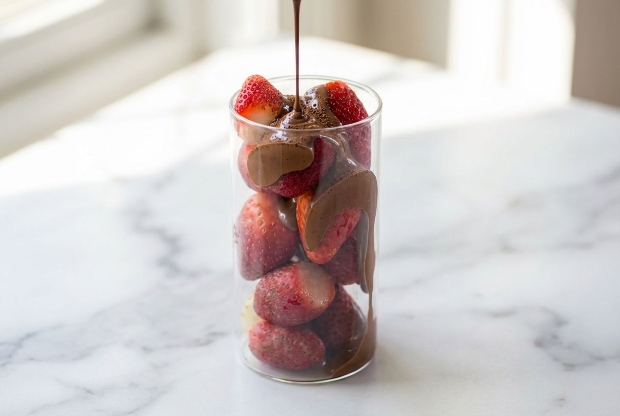 strawberry and chocolate finished dish