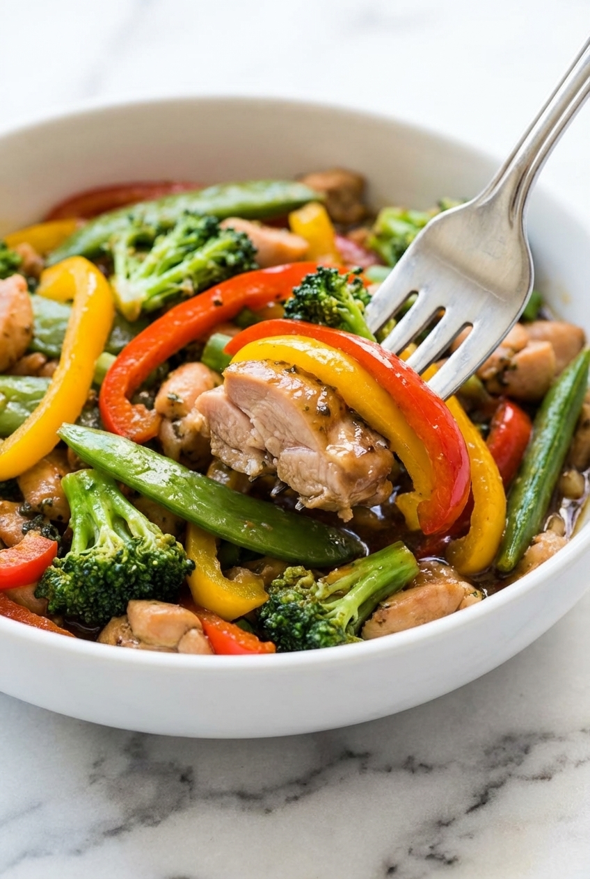 Keto Chicken Recipes for Weight Loss plated on white marble under soft natural window lighting.