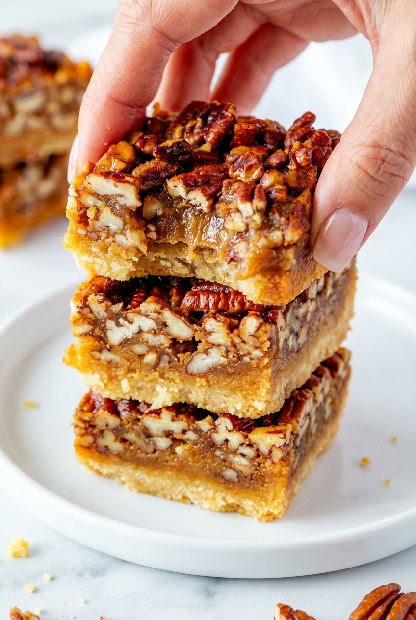 Macro view of Keto Pecan Square Recipe showing the glossy syrup and toasted pecans in a minimalist ceramic vessel.