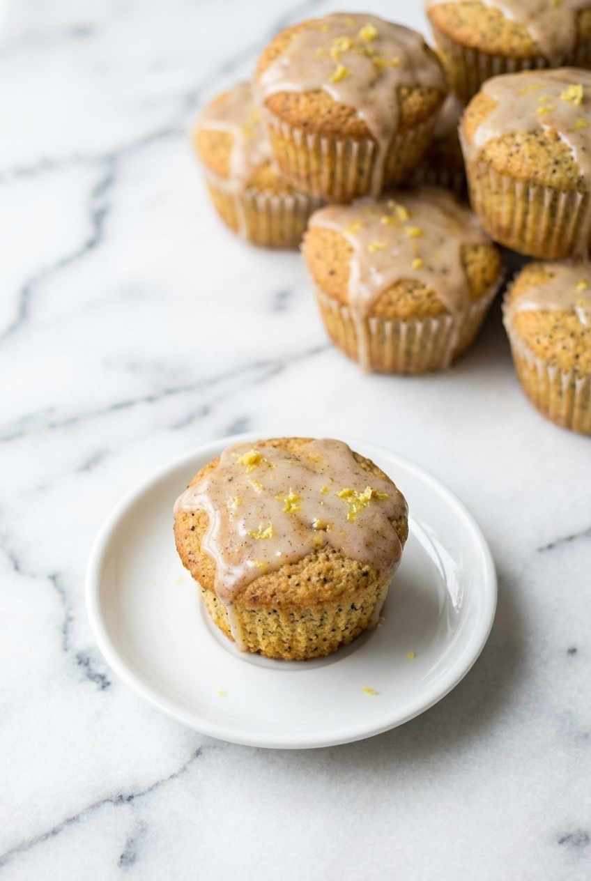Keto Lemon Muffins arranged on a minimalist vessel under natural window lighting for a morning snack.